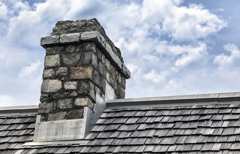 Stone chimney repair